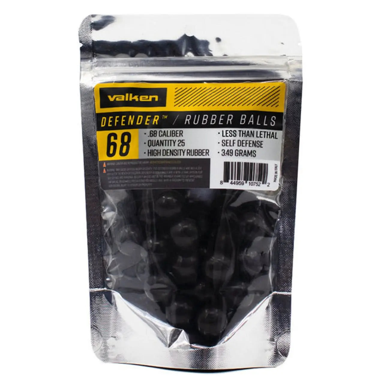 Valken Defender .68 Caliber Hard Rubber Balls - 25ct - Titan Tactical