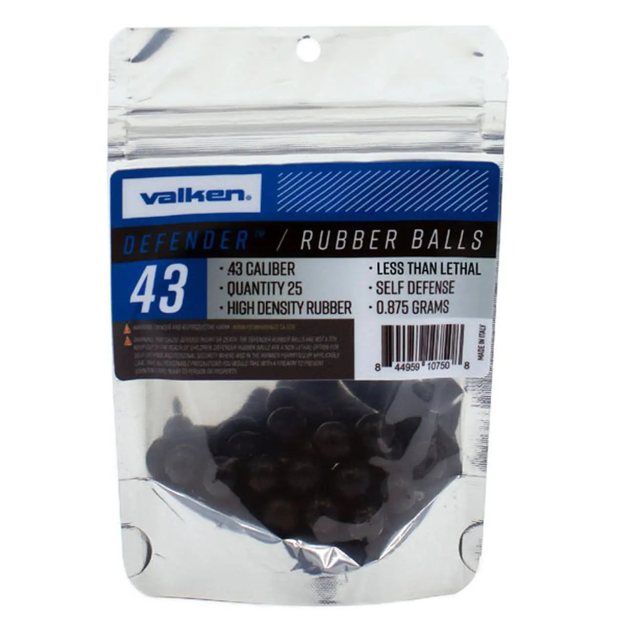 Valken Defender .43 Caliber Hard Rubber Balls - 25ct - Titan Tactical